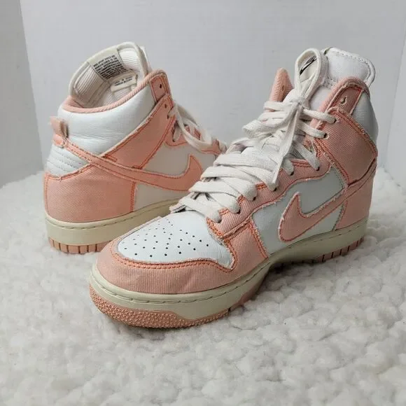 Nike Dunk High Top Womens Sneaker Size 8 Denim Corral White Leather DV1143-800